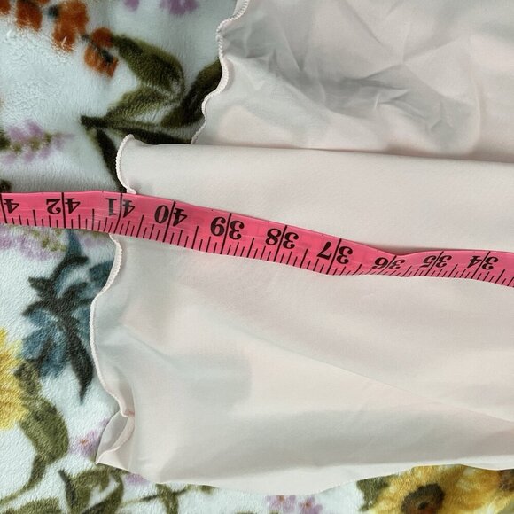 Vintage Shadowline Nightie Nightgown Robe Womens S Pink Lingerie Nylon 80s PJs - Picture 7 of 9